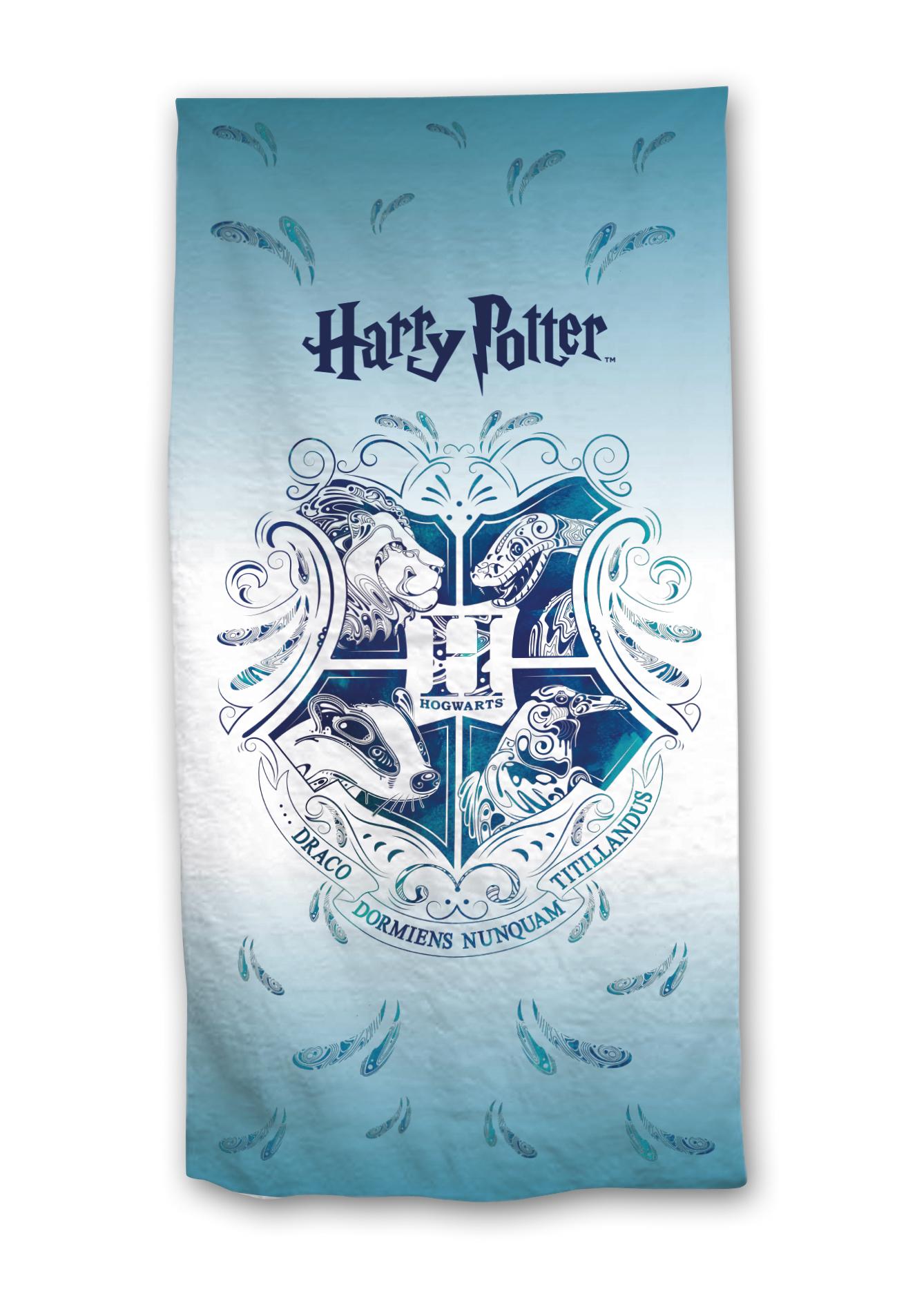 Wizarding World - Serviette de plage en polyester \"Blason Poudlard\" (140x70cm)