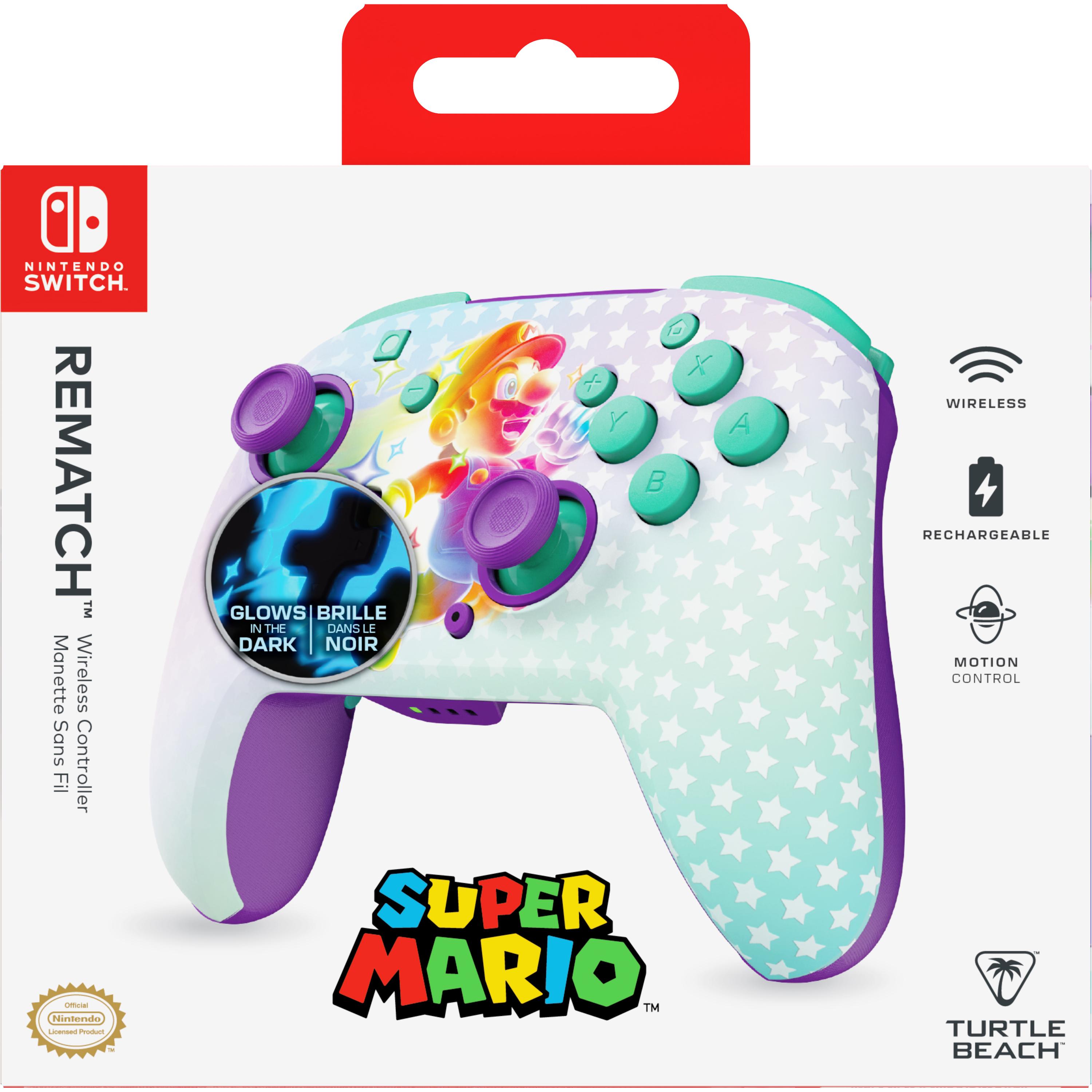 Turtle Beach - Manette de jeu sans fil Rematch Invincible Mario pour Nintendo Switch, Switch Lite et Switch modèle OLED