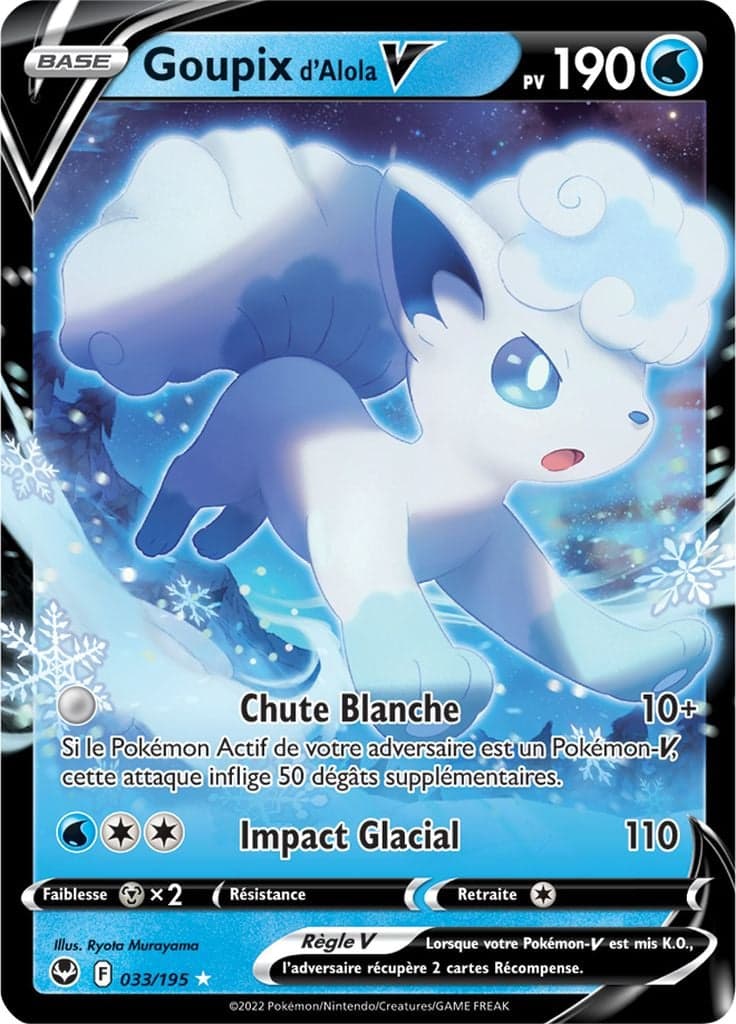 Goupix d\'Alola V 033 Épée & Bouclier Tempête Argentée EB12