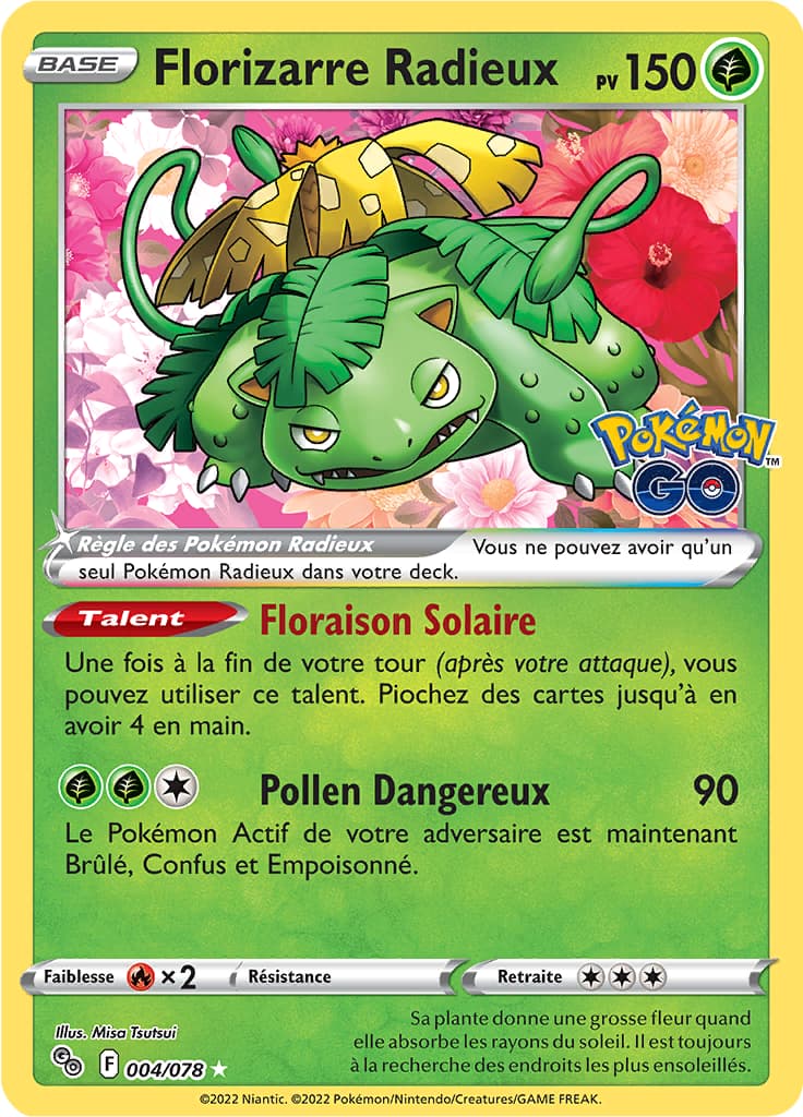 Florizarre Radieux 004 Épée & Bouclier Pokémon GO EB095