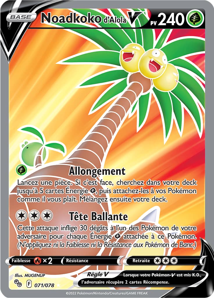Noadkoko d\'Alola V 071 Épée & Bouclier Pokémon GO EB095