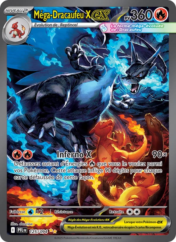 Méga-Dracaufeu X-ex 125 Méga-Évolution Flammes Fantasmagoriques ME02