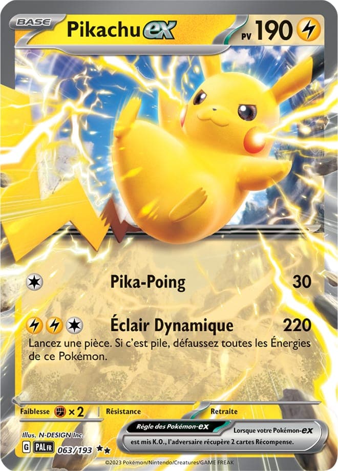 Pikachu ex 063 Ecarlate & Violet Evolutions à Paldea EV02
