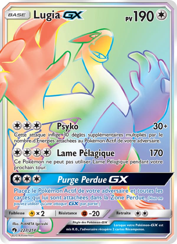 Lugia GX 227 Soleil et Lune Tonnerre Perdu